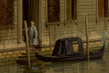 Giovanni Antonio Canal, aka Canaletto The Grand Canal from Palazzo Flangini (detail) Circa 1738 Getty Museum