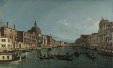 Giovanni Antonio Canal, aka Canaletto The Grand Canal with San Simeone Piccolo and the Scalzi church Circa 1740 National Gallery, London