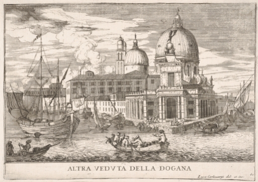 View of the Dogana From "Le fabriche e vedute di Venezia", Venice 1703 Engraving by Luca Carlevarijs (1663-1730)