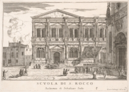 The Scuola di San Rocco From "Le fabriche e vedute di Venezia", Venice 1703 Engraving by Luca Carlevarijs (1663-1730)