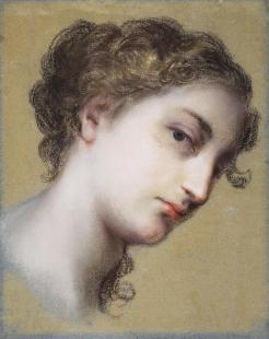 Rosalba Carriera, Head of a Young Dark-Haired Woman ca 1730 Pastel on paper. The State Hermitage Museum - St Petersburg The cover of The Laws of Time comes from this pastel.
