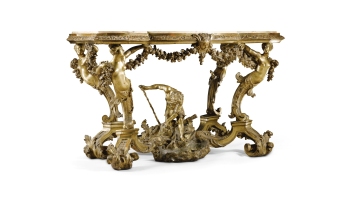 Venetian console table, circa 1730 Gilded wood. Auctioned by Southeby’s, London, 6 July 2010. Private Collection