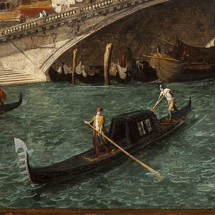 Michele Marieschi (Venice, 1710-1744) Rialto Bridge (detail) Private collection