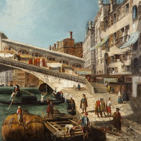 Michele Marieschi (Venice, 1710-1744) Rialto Bridge (detail) Private collection.