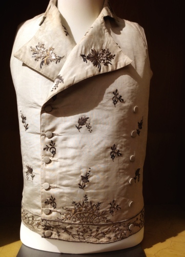 Another elegant camisiola, the sleeveless vest worn under the tailcoat, exhibited at the Museum of Palazzo Mocenigo in Venice.