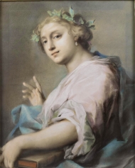 Rosalba Carriera, Allegorical figure of a young Lady with a laurel crown. Unknown date. Pastel Private collection