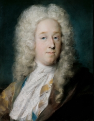 Rosalba Carriera, A Gentleman in a Gold Patterned Coat and Violet-Brown Cape Circa 1727 Pastel Gemäldegalerie Alte Meister - Dresden (Germany)