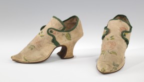 Shoes Date: 1700–1720 Probably British Medium: silk and leather Brooklyn Museum Costume Collection at The Metropolitan Museum of Art, Gift of the Brooklyn Museum, 2009; Gift of Herman Delman, 1954