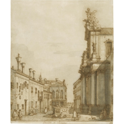 Giovanni Antonio Canal, aka Canaletto Campo dei Gesuiti, Venice Drawing Private collection Originally in Pierre-Jean Mariette's collection.