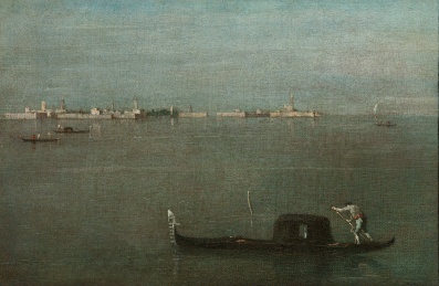 Francesco Guardi, Gondola on the lagoon 1765 Poldi Pezzoli Museum, Milan